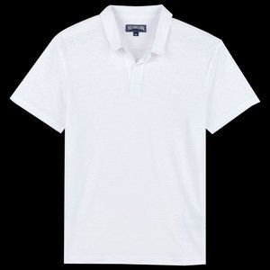 Vilebrequin Men Linen Jersey Polo Shirt White NWT